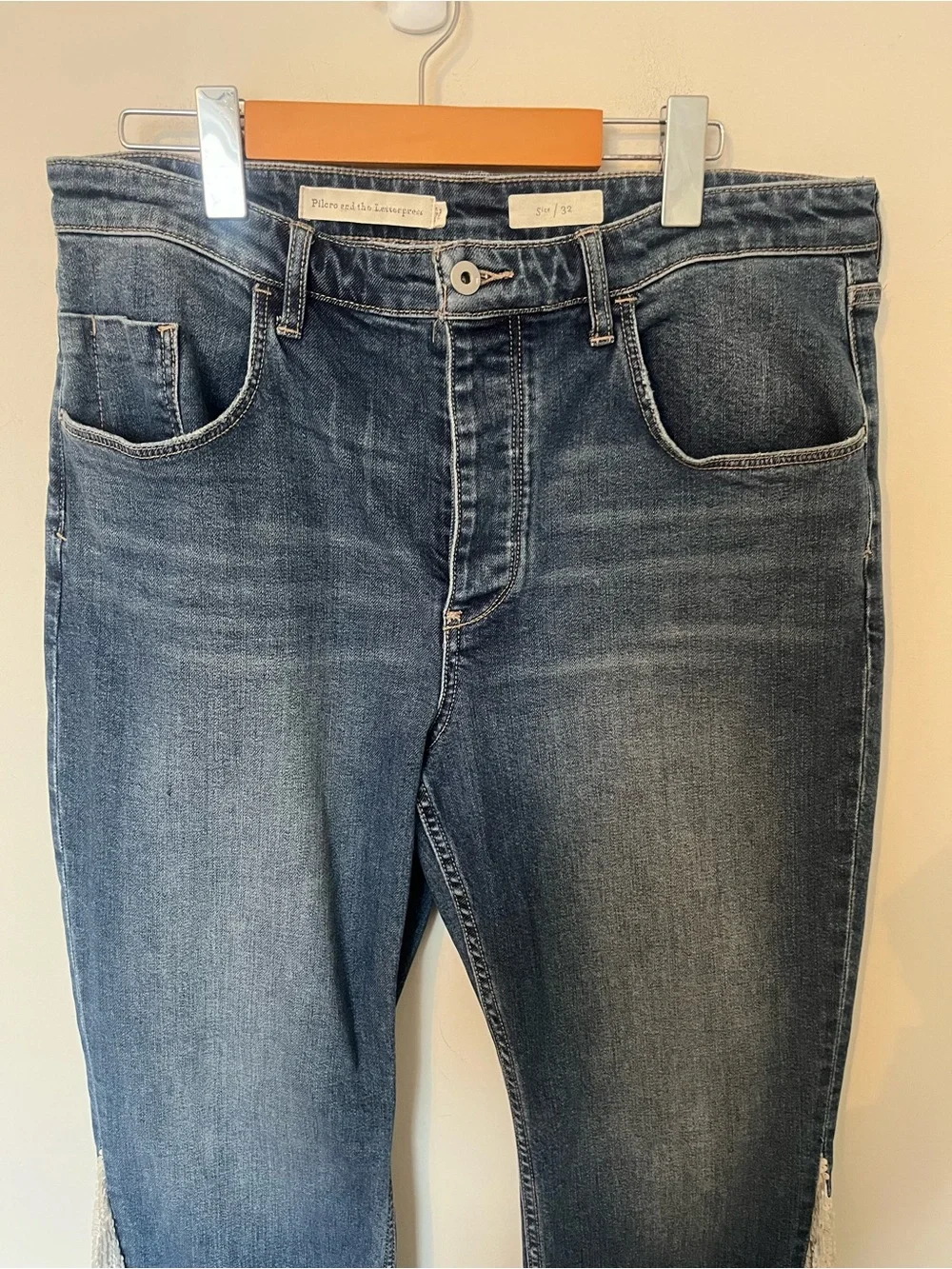 Pilcro Anthropologie High-Rise Sequined Flare Jeans Size 32 Denim - Picture 6 of 14